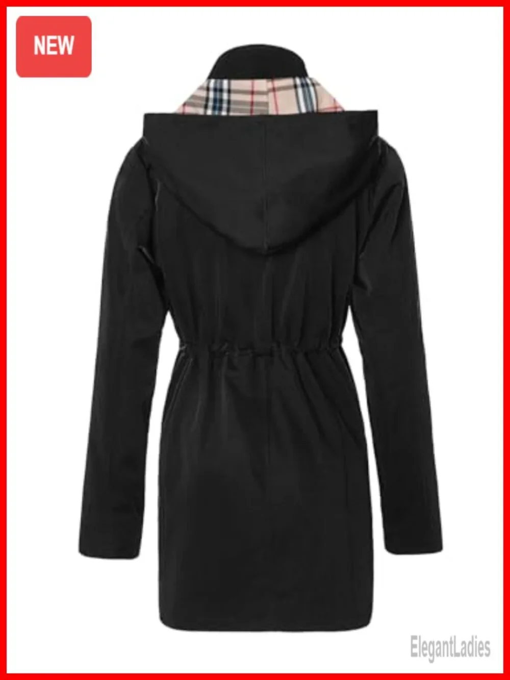 Women's Long Hooded Rain Jacket Outdoor Raincoat Windbreaker Water Resistant